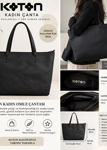 Koton Siyah Omuz Cantasi
