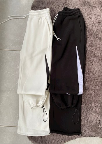 Beyaz Rahat Kesim Erkek Eşofman Altı - Görsel 2