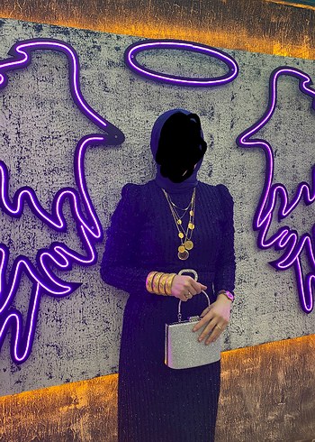 Simli parlak abiye elbise - Görsel 2