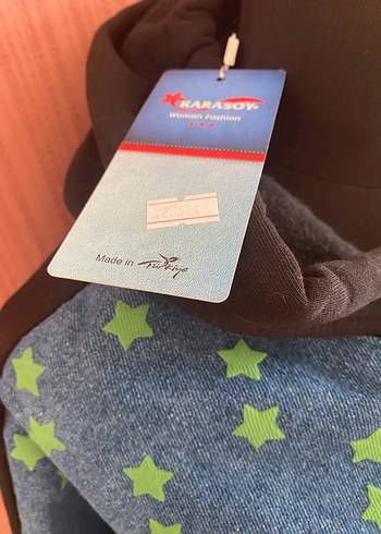 Nakışlı Kapüşonlu Kot Sweatshirt - Görsel 5