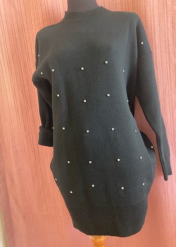 Boncuk Detaylı Siyah Uzun Kollu Tunik - Görsel 4