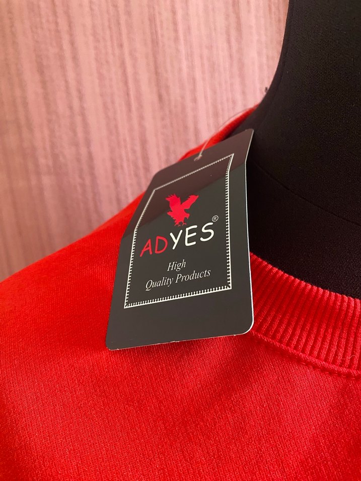 Kırmızı Baskılı Kadın Sweatshirt - Görsel 5