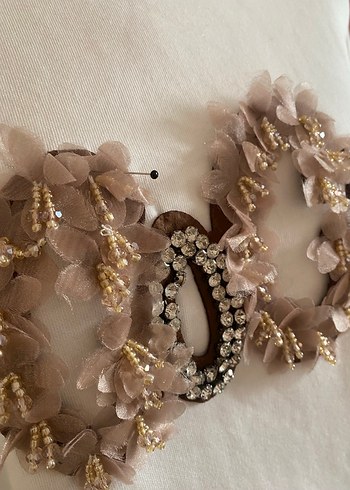 Kadın Beyaz Payetli Nakışlı Sweatshirt - Görsel 4