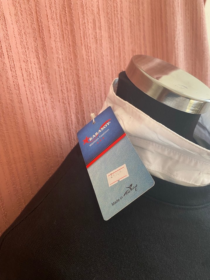 Kadın Siyah Payetli Denim Sweatshirt - Görsel 4