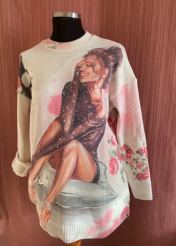 DİJİTAL BASKI TÜYLENMEZ KADIN TRŞKO - Görsel 4