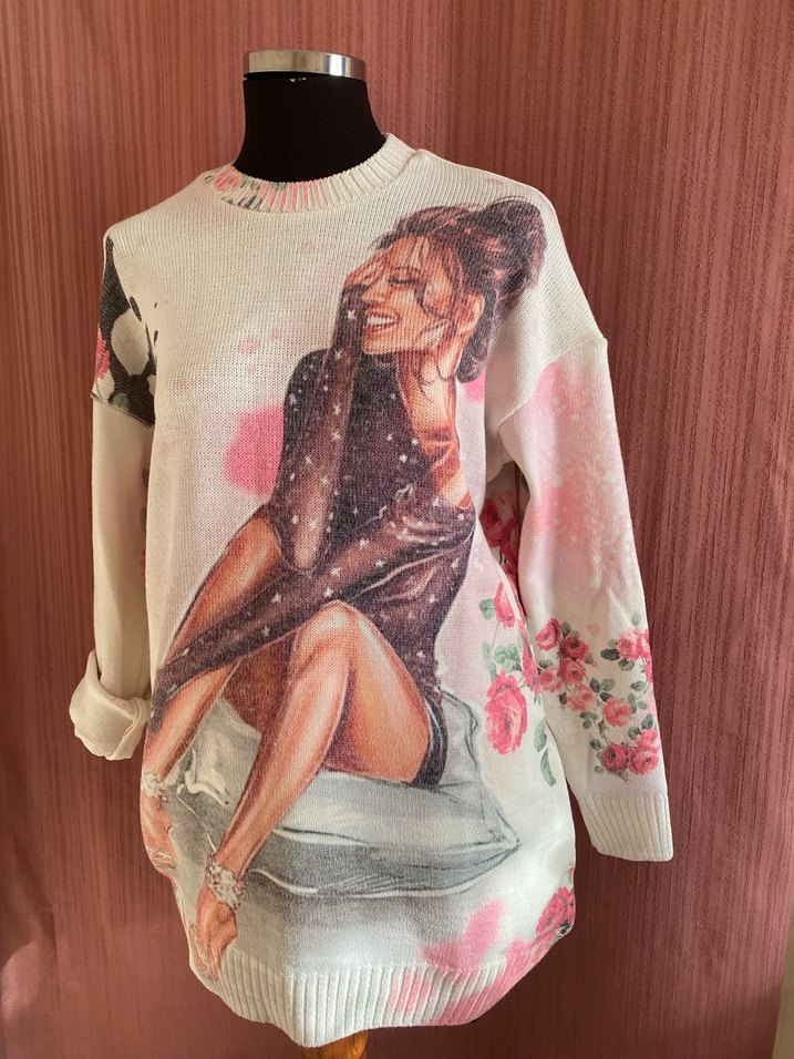 DİJİTAL BASKI TÜYLENMEZ KADIN TRŞKO - Görsel 4