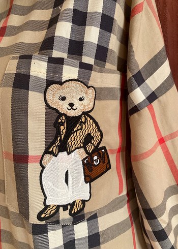 Düğmeli, Uzun Kollu Pamuklu Kadın Gömlek - Görsel 3