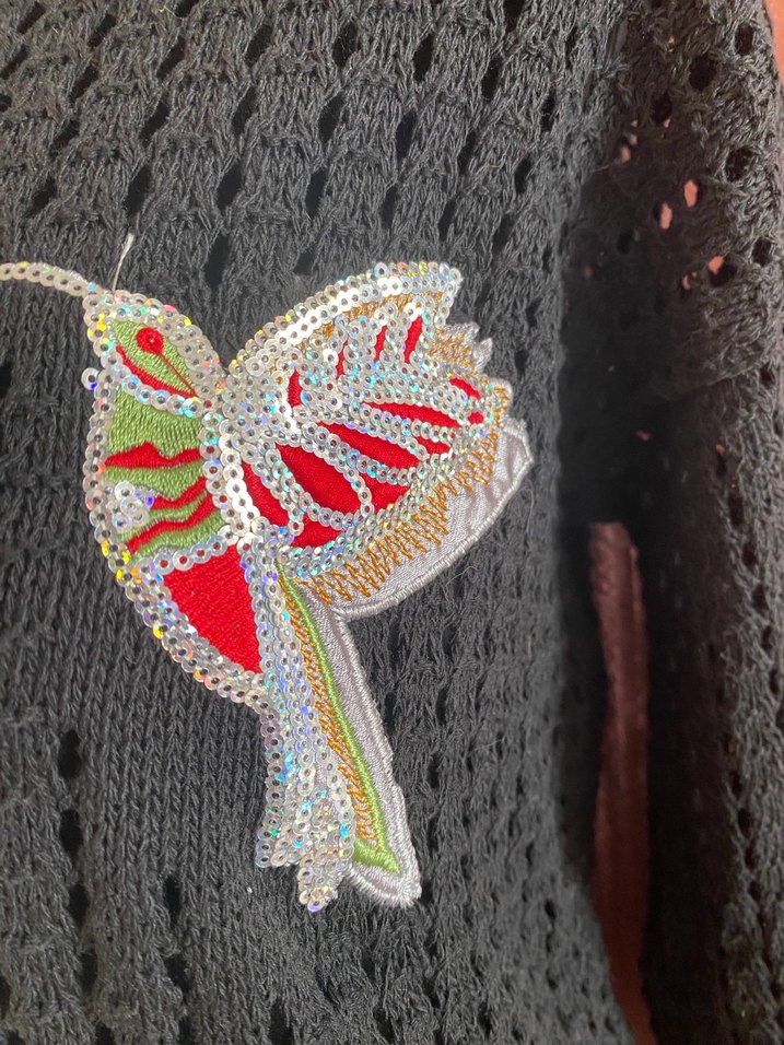 Nakışlı Siyah Örgü Kadın Kazak - Görsel 3