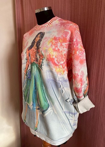 DİJİTAL BASKI TÜYLENMEZ KADIN TRİKO - Görsel 2