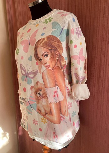 DİJİTAL BASKI TÜYLENMEZ KADIN TRİKO - Görsel 2