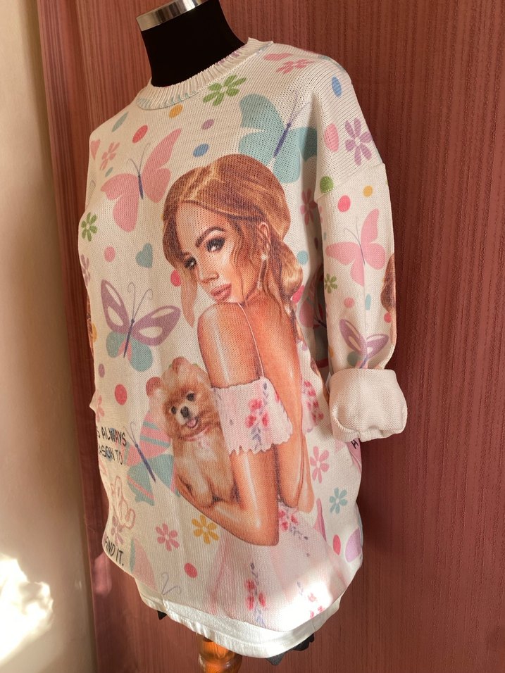 DİJİTAL BASKI TÜYLENMEZ KADIN TRİKO - Görsel 2