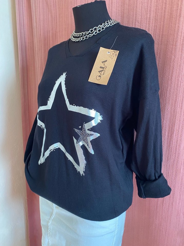 Siyah Pul Detaylı Kadın Triko - Görsel 2