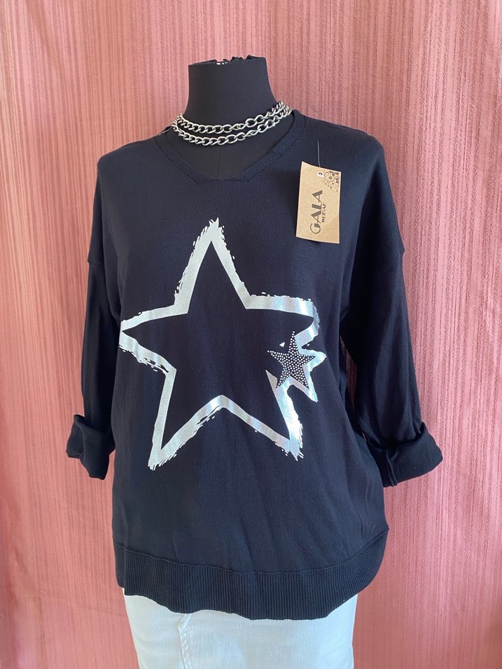 Siyah Pul Detaylı Kadın Triko - Görsel 4