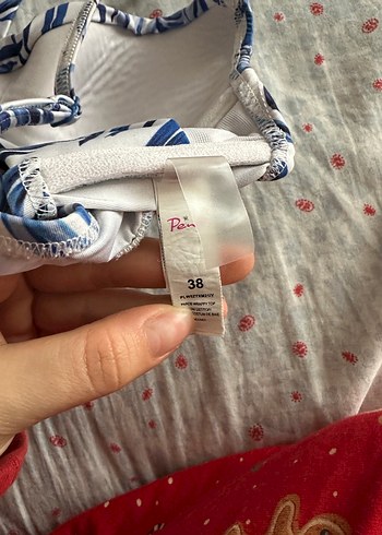 Mavi Yaprak Desenli Bohem Bikini Üstü penti - Görsel 4