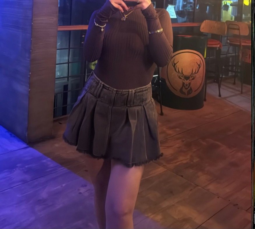 Kahverengi Deri Kadın Balıkçı Yaka Bluz - Görsel 2