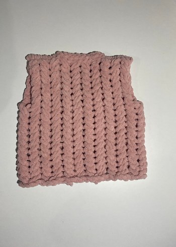 3-6 Aylık Bebek Pembe Örgü Yelek - Görsel 2