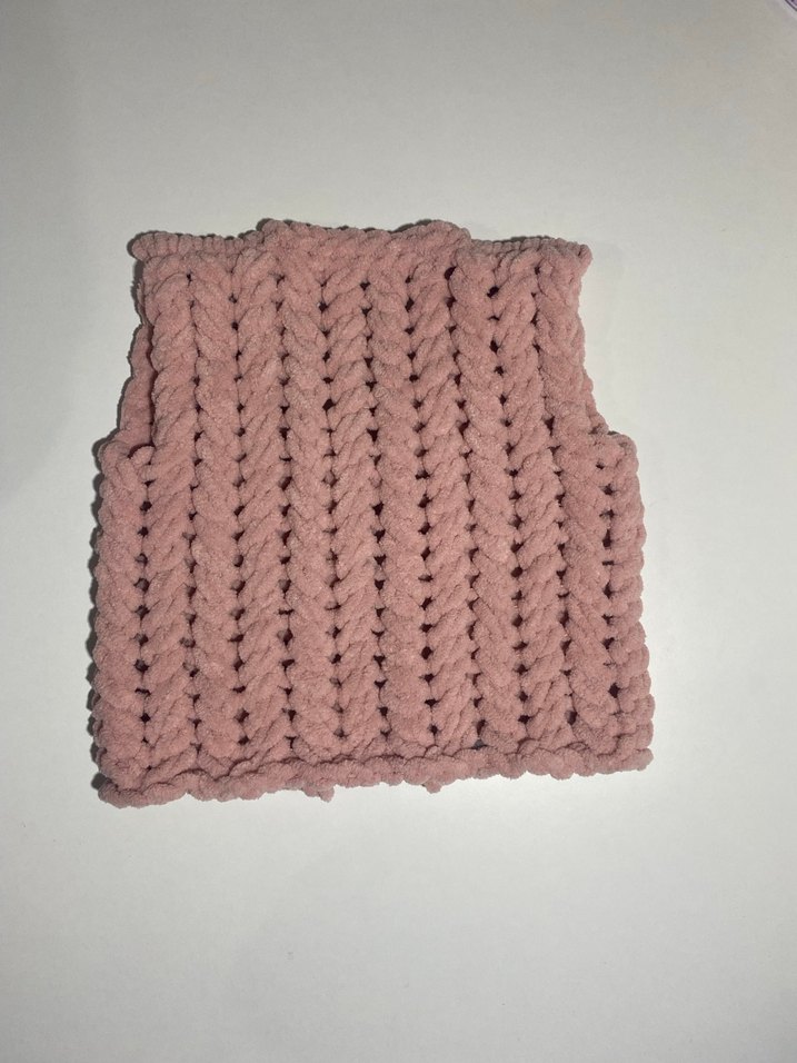 3-6 Aylık Bebek Pembe Örgü Yelek - Görsel 2