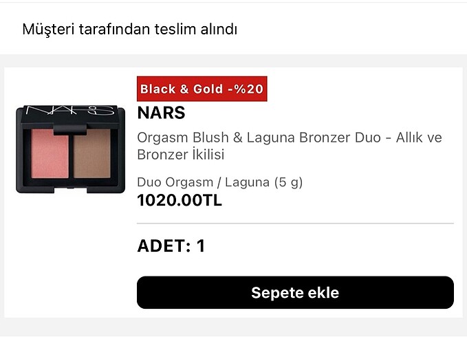  Beden Renk nars orgasm blush & laguna bronzer duo