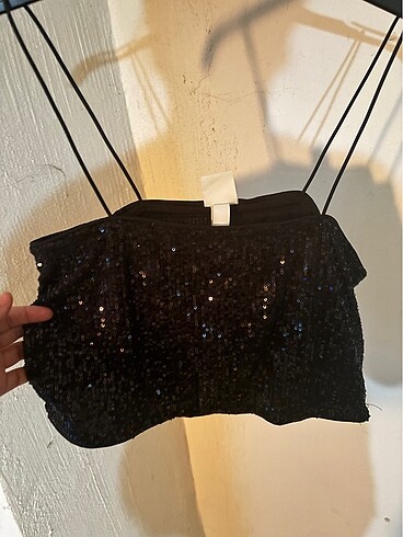 Crop askılı bluz