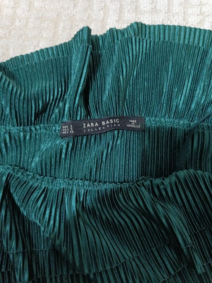 Parlak Yeşil Pilili Uzun Kadın Tulum - Görsel 4