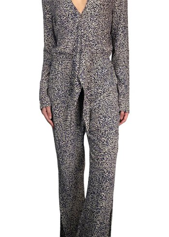 Bağlama Desenli Uzun Kollu Tulum - Görsel 2