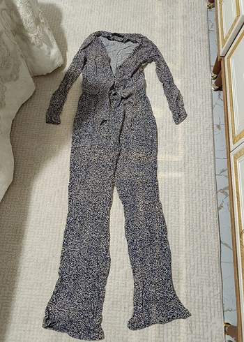 Bağlama Desenli Uzun Kollu Tulum - Görsel 4