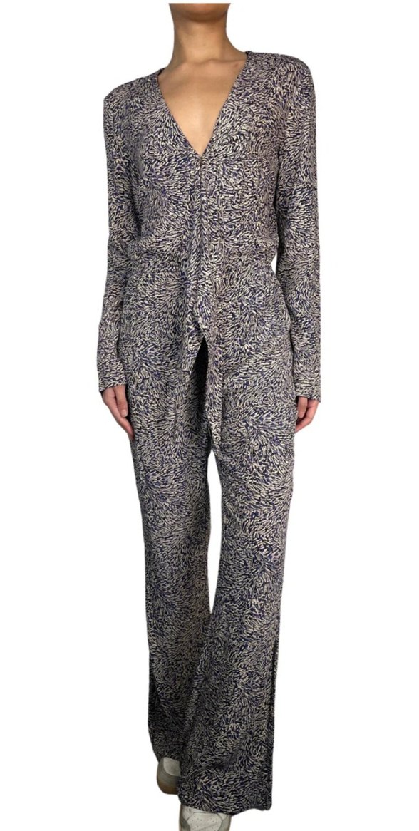 Bağlama Desenli Uzun Kollu  Tulum - Görsel 2