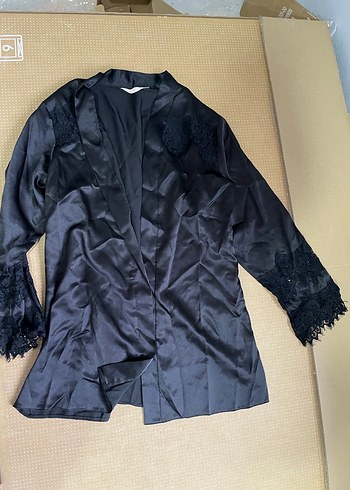 Siyah Bantlı Midi Kadın Pijama Takımı - Görsel 2