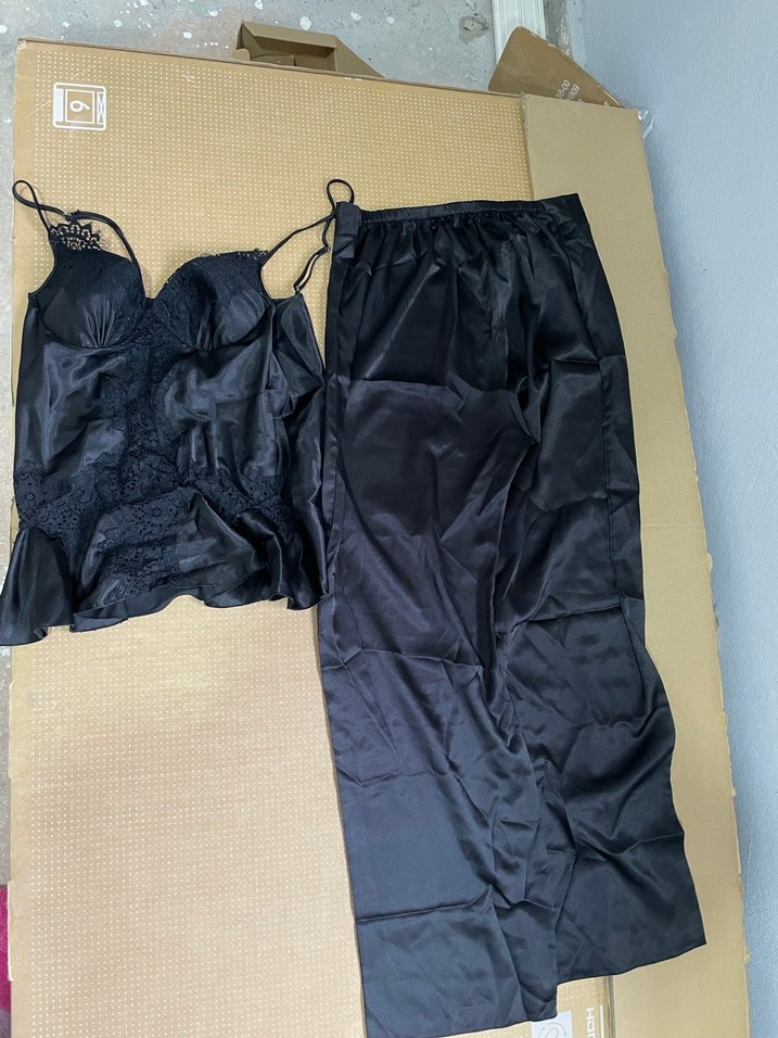 Siyah Bantlı Midi Kadın Pijama Takımı - Görsel 3