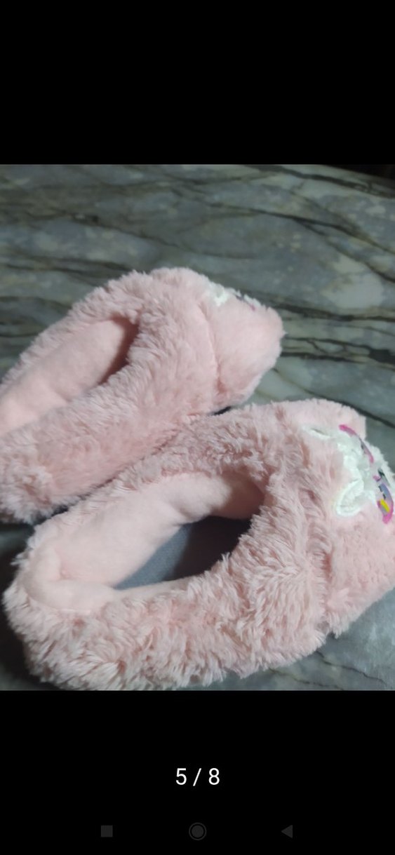 Kız Çocuk Pembe Nakışlı Sıcak panduf - Görsel 2