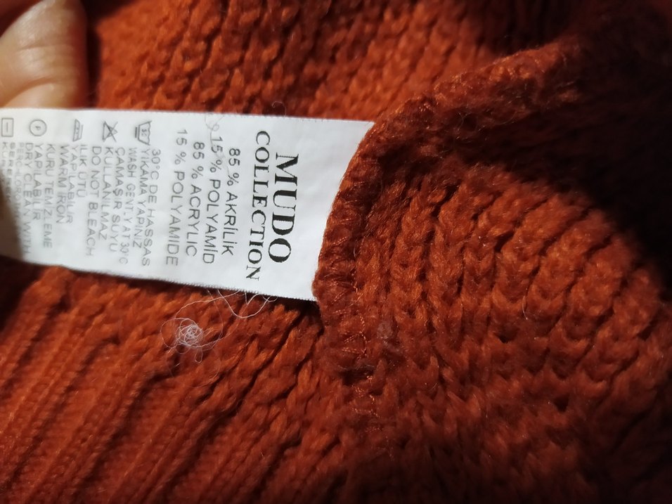 MUDO Kahverengi Boğazlı Örgü Kadın Kazak - Görsel 5