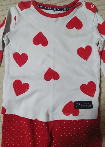 DeFacto Kalp Desenli Kız Bebek Uzun Kollu Takım - Görsel 3