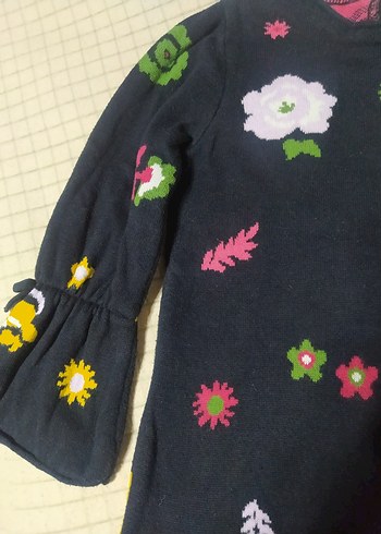 Çiçek Desenli Uzun Kollu Kız tunik - Görsel 2