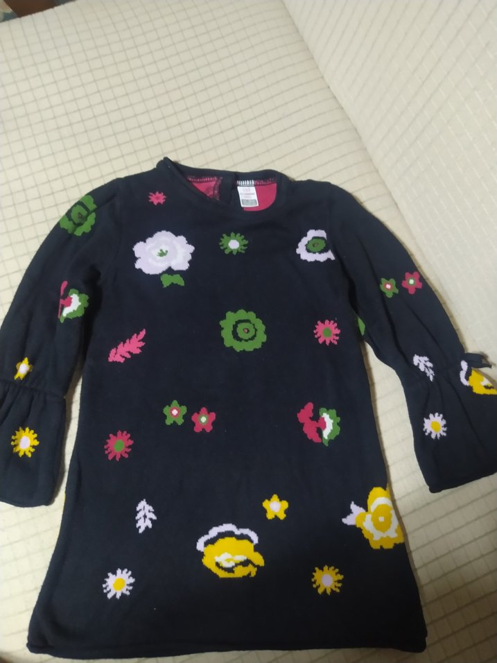 Çiçek Desenli Uzun Kollu Kız tunik - Görsel 4