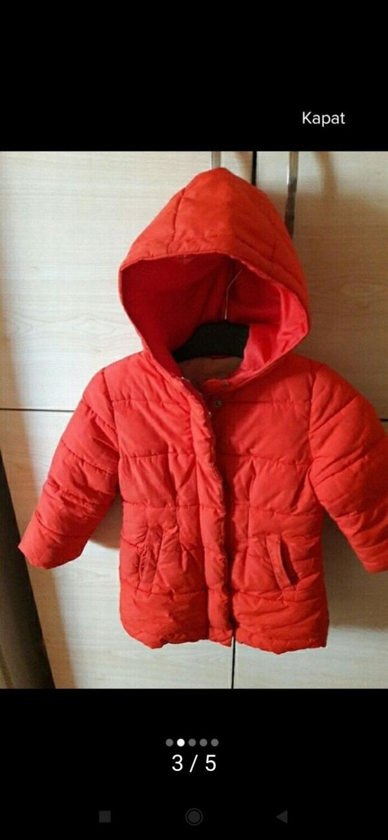 Koton turuncu çocuk kaban - Görsel 4