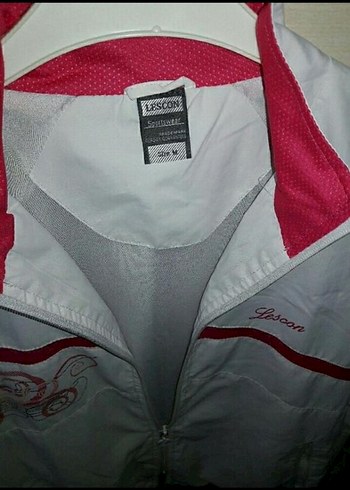Leskon Beyaz Fermuarlı  Spor Kadın Ceketi - Görsel 3
