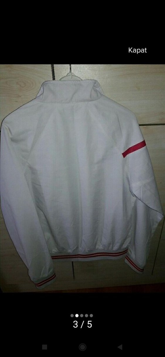 Leskon Beyaz Fermuarlı  Spor Kadın Ceketi - Görsel 4
