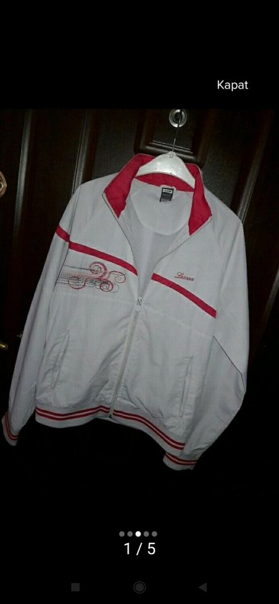 Leskon Beyaz Fermuarlı  Spor Kadın Ceketi - Görsel 2