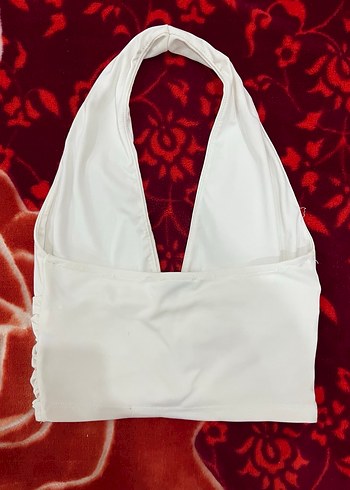 Beyaz V Yaka Drapeli Kadın Büstiyer - Görsel 3