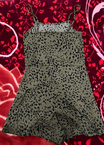 Kadın Haki Kamuflaj Desenli Kısa Tulum - Görsel 3