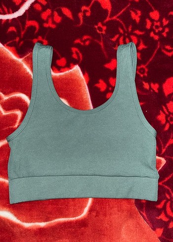 Gri Kadın Spor Crop Top - Görsel 3