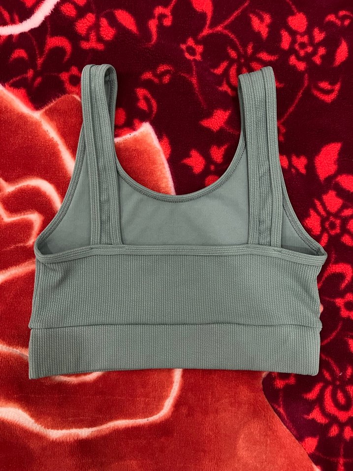 Gri Kadın Spor Crop Top - Görsel 2