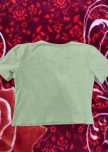 Yeşil Kısa Kollu Pamuklu Tişört - Görsel 3