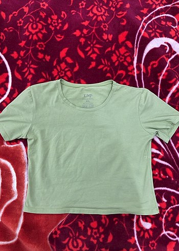 Yeşil Kısa Kollu Pamuklu Tişört - Görsel 2