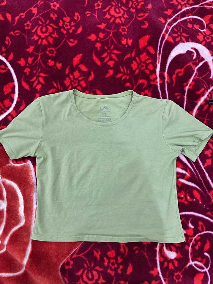 Yeşil Kısa Kollu Pamuklu Tişört - Görsel 2