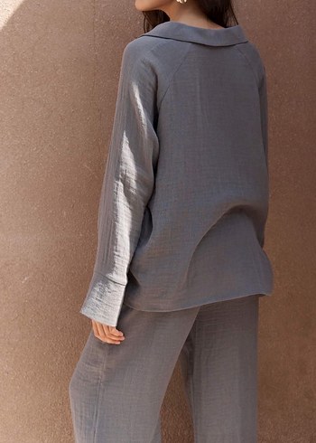 Mai Collection Antrasit Müslin Takım - Görsel 5