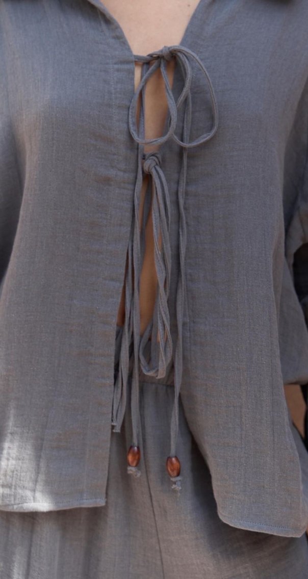 Mai Collection Antrasit Müslin Takım - Görsel 4