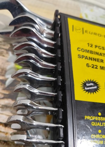 12 Parça 6-22 mm Krom Vanadyum Anahtar Seti - Görsel 2