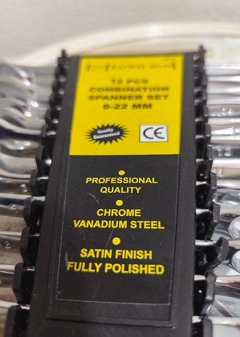 12 Parça 6-22 mm Krom Vanadyum Anahtar Seti - Görsel 9