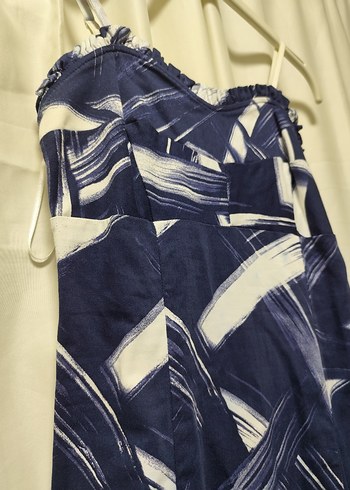 Lacivert Tie-Dye Desenli Uzun Hamile Eteği - Görsel 3